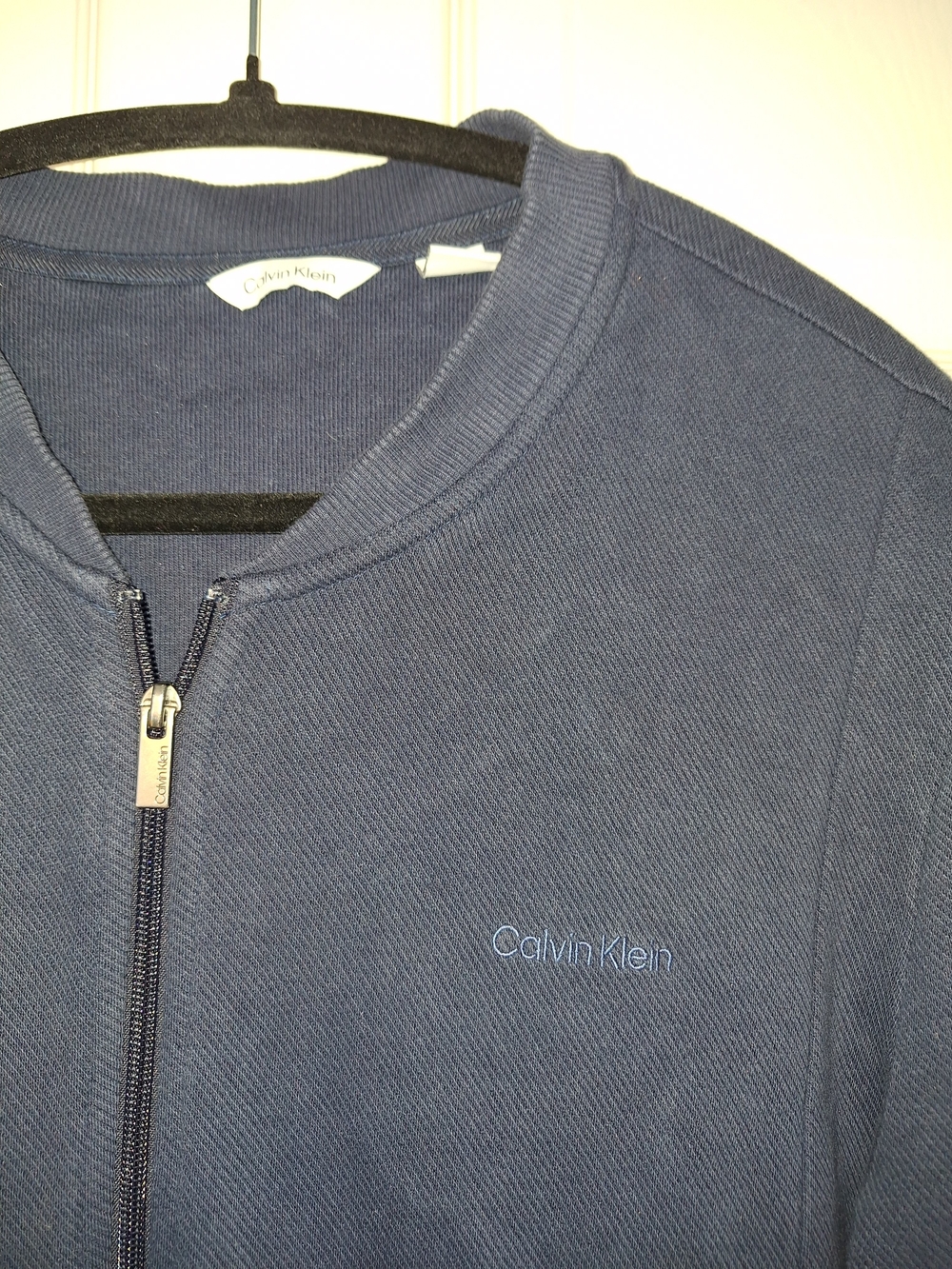 Calvin Klein Men’s Slate Blue Full-Zip Sweater